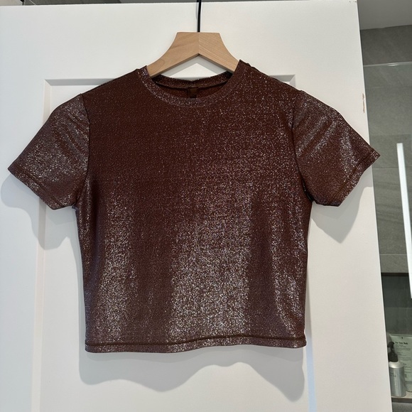 SKIMS SHIMMER CROPPED T-SHIRT - Picture 3 of 6